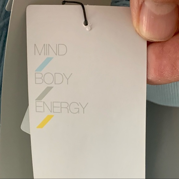 NWT ZELLA Orydalis Stretchy Seamless Short Sleeve Top Blue Workout Athletic SM - Picture 14 of 16